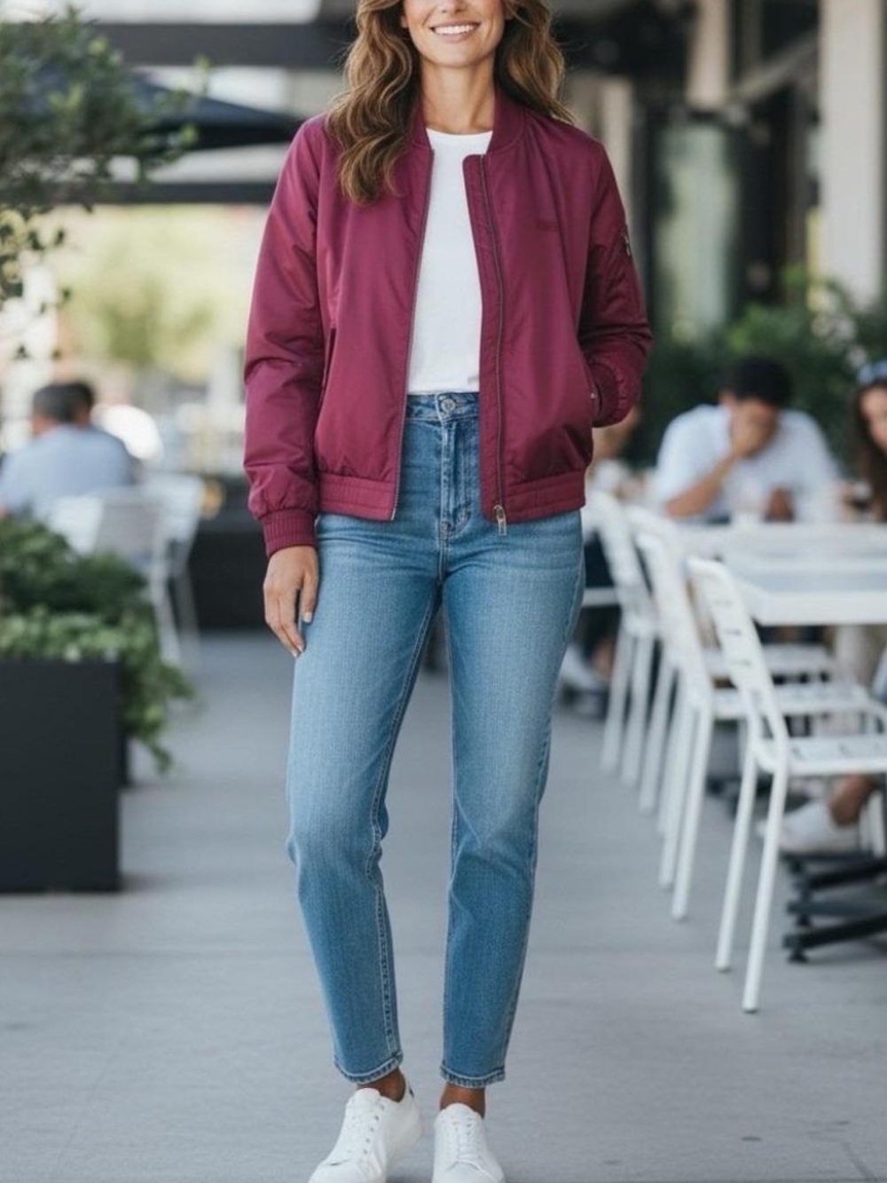 GAP Women's Primaloft Burgundy Maroon Bomber Jacket Small